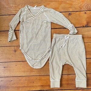 Quincy Mae Striped Baby Wrap Top and Pants - 3-6 months, 6-12 months